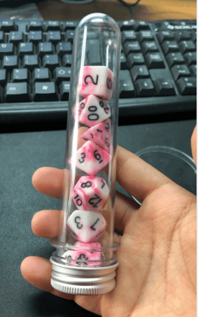 Plastic Dice Tube Vial // Can Hold 7-Dice Set // Test Tube -
