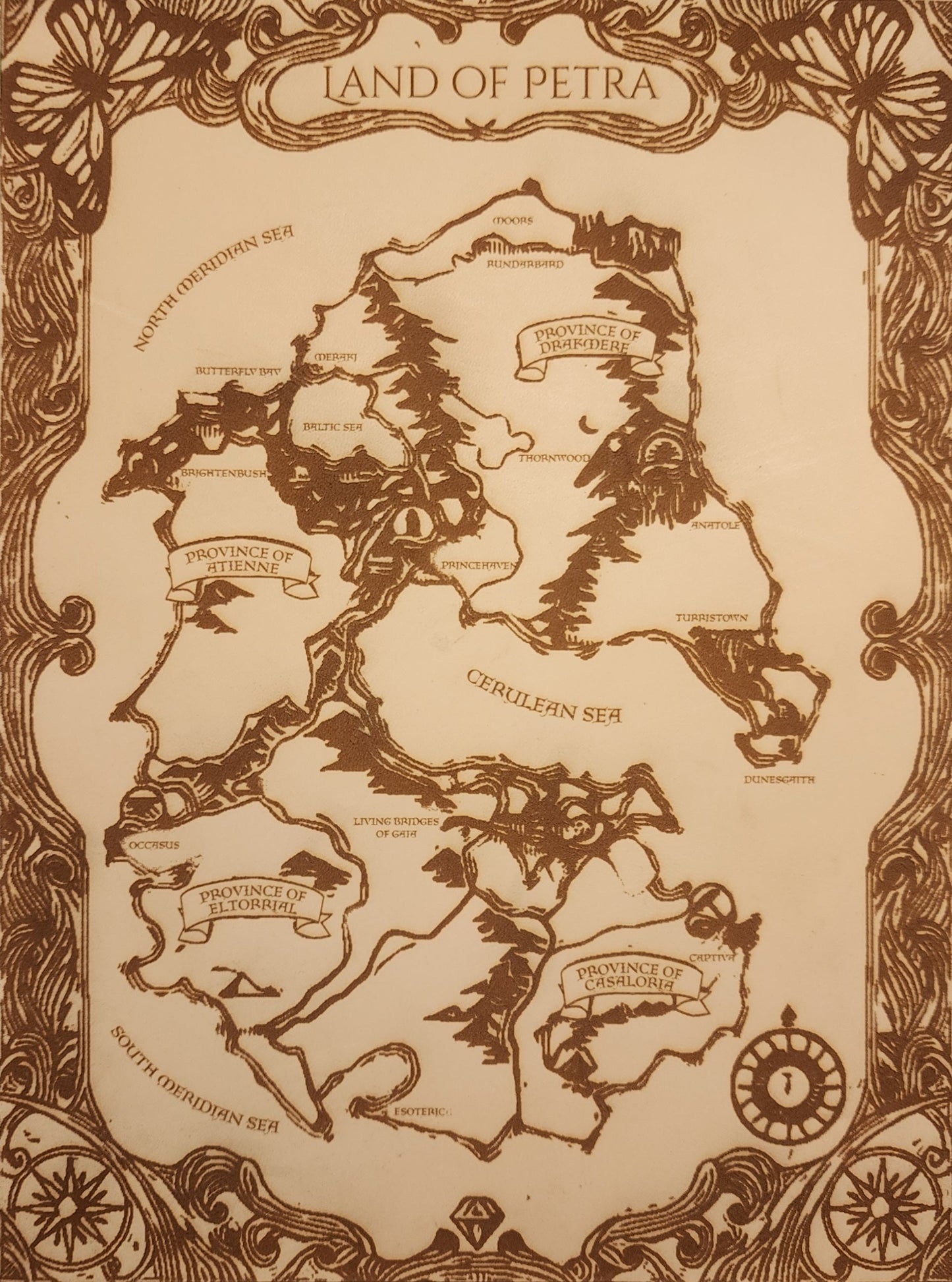 Leather Land of Petra Fantasy Map