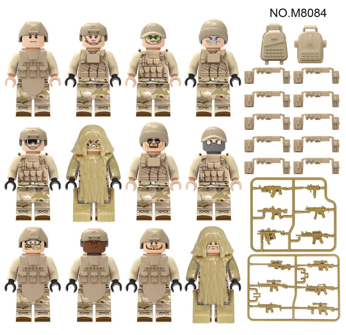 Valor Guard 12 Man Desert Combat Squad - Mil-Blox