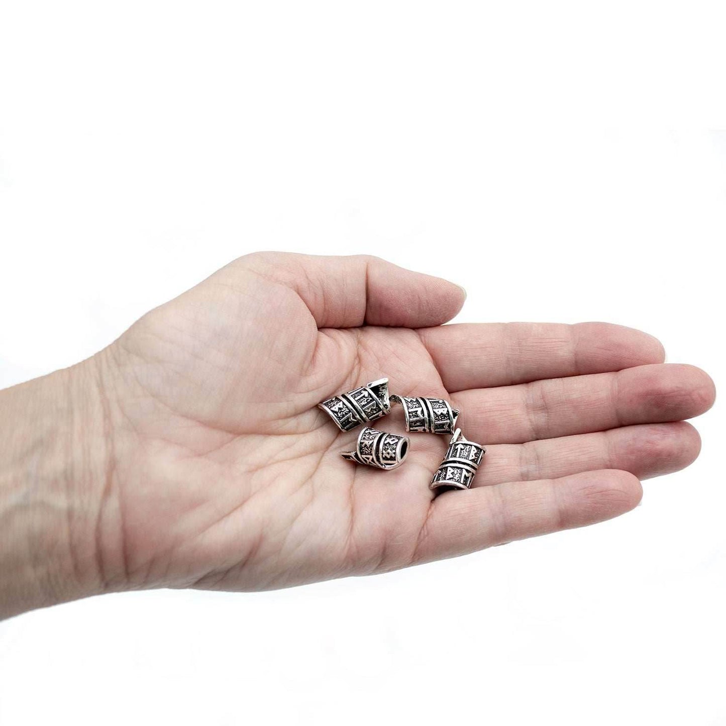 Rune Beard Rings - (Silver - 4) -