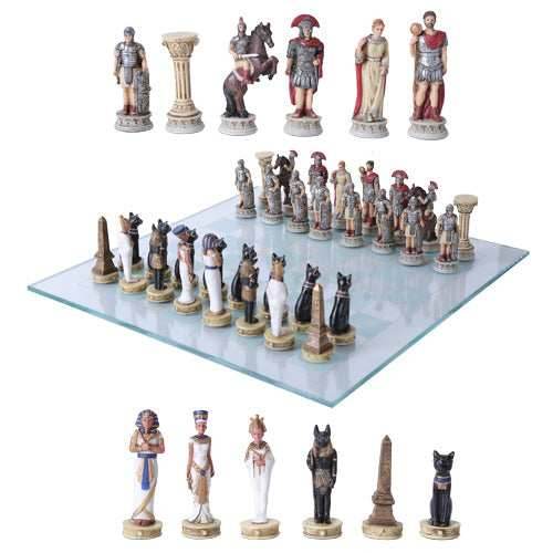 Egyptian Vs Roman Chess Set -