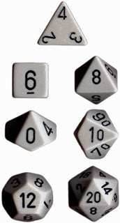 Opaque Polyhedral Grey/Black 7-Die Set -