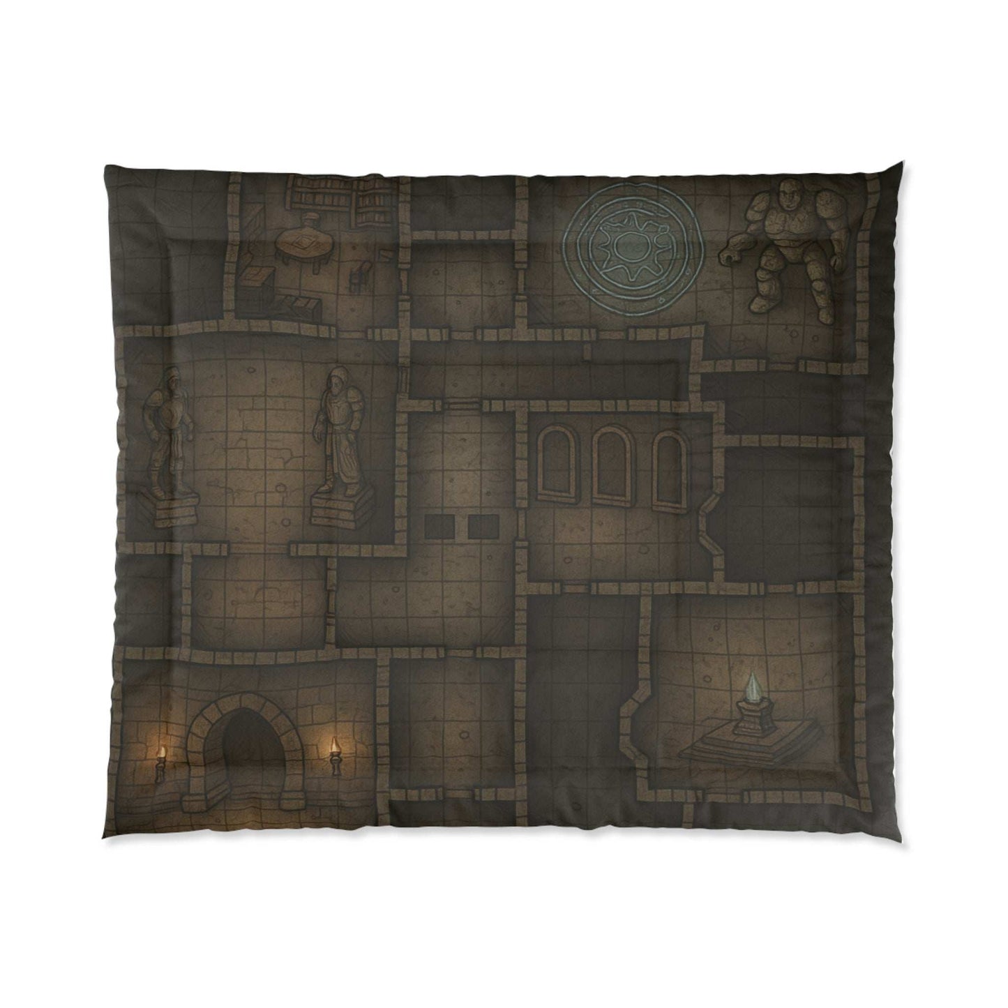Dungeon Adventure Comforter, Cozy Bedroom Decor, Fantasy Bedding, Gift for Gamers -