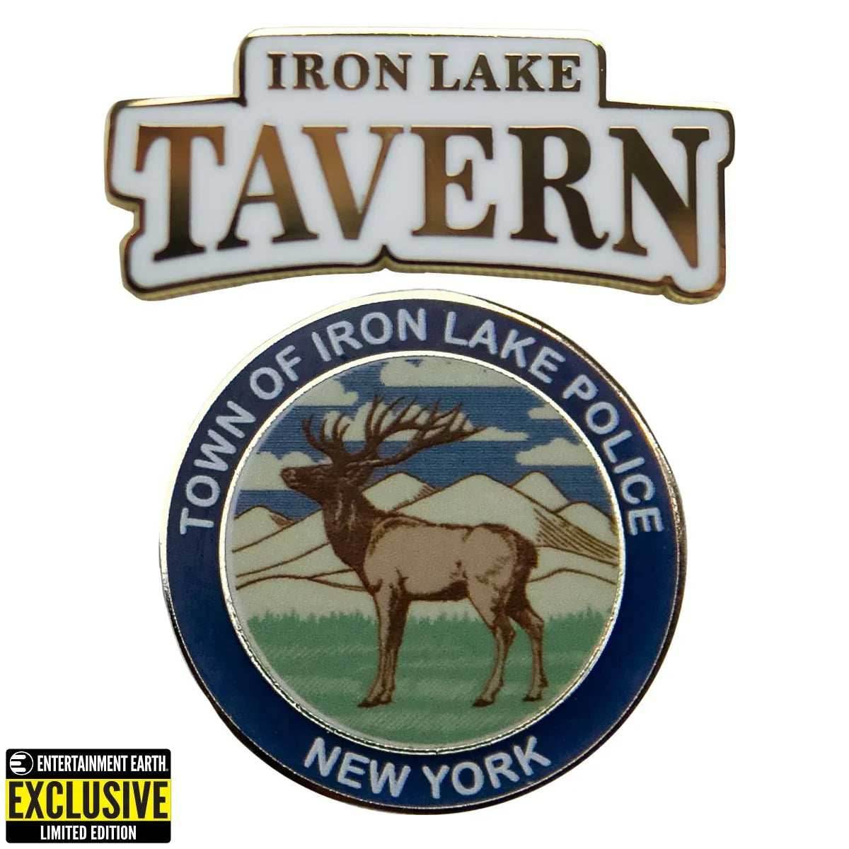 Dexter: New Blood Iron Lake Tavern & Police Department Logos Enamel Pin Set - Entertainment Earth Exclusive -