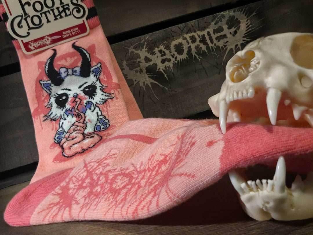 FootClothes x Aborted Bubblegum Death Kitty Crew Socks -