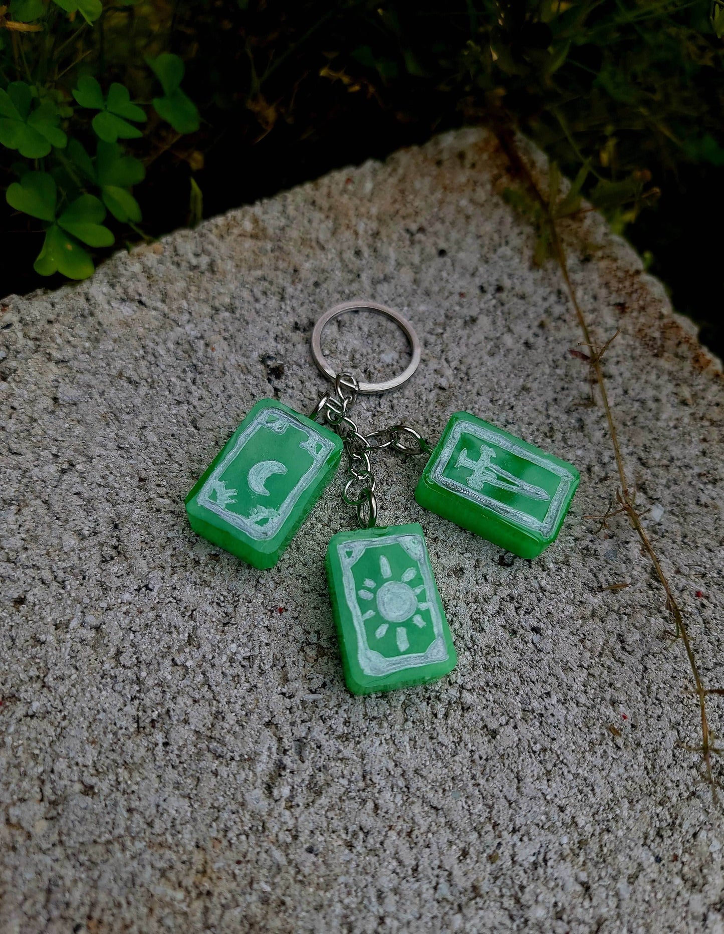 Handmade Tarot Keychain - Red