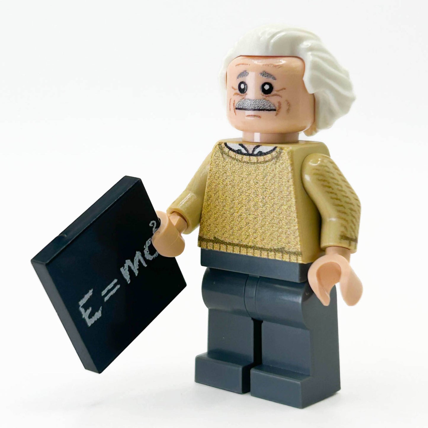 Albert Einstein Minifig made using LEGO parts - B3 Customs -