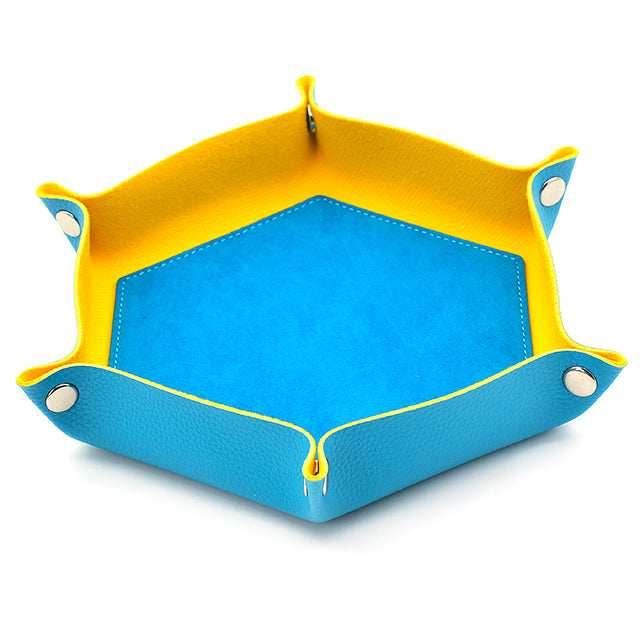 Baby Blue/ Yellow Hex Foldable Flannel Tray -