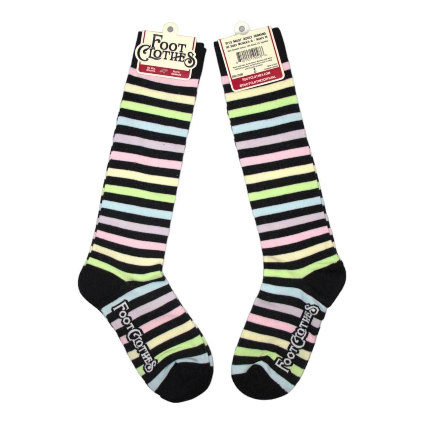 Pastel Rainbow Stripes Knee High Socks -