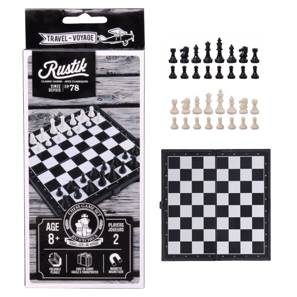 Travel Games: Rustik Foldable Magnetic Chess -