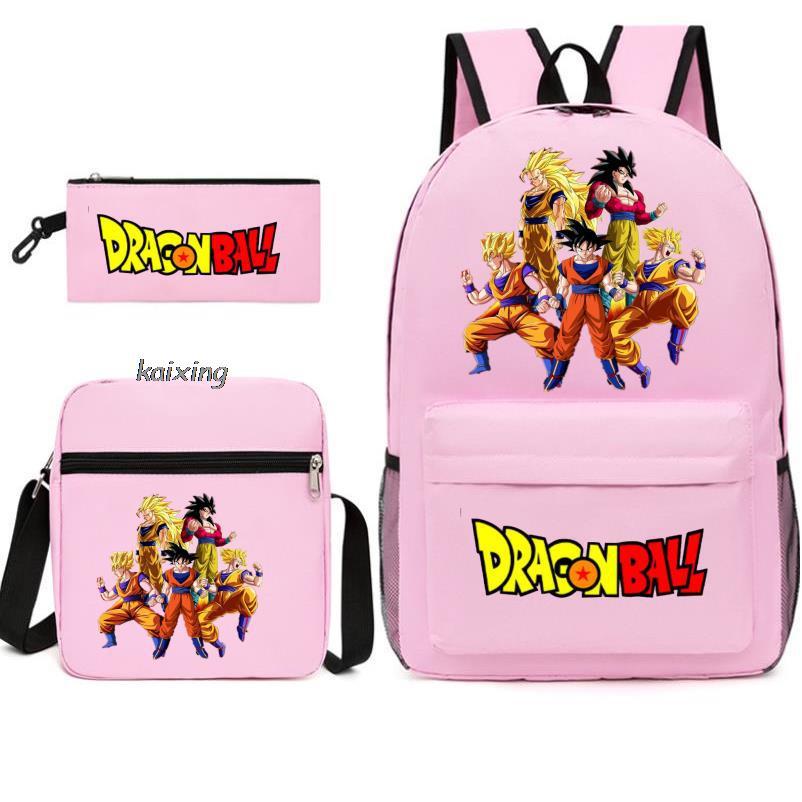 Dragon Ball Backpack Student Shoulder Bag Travel Bag 3-Piece Set