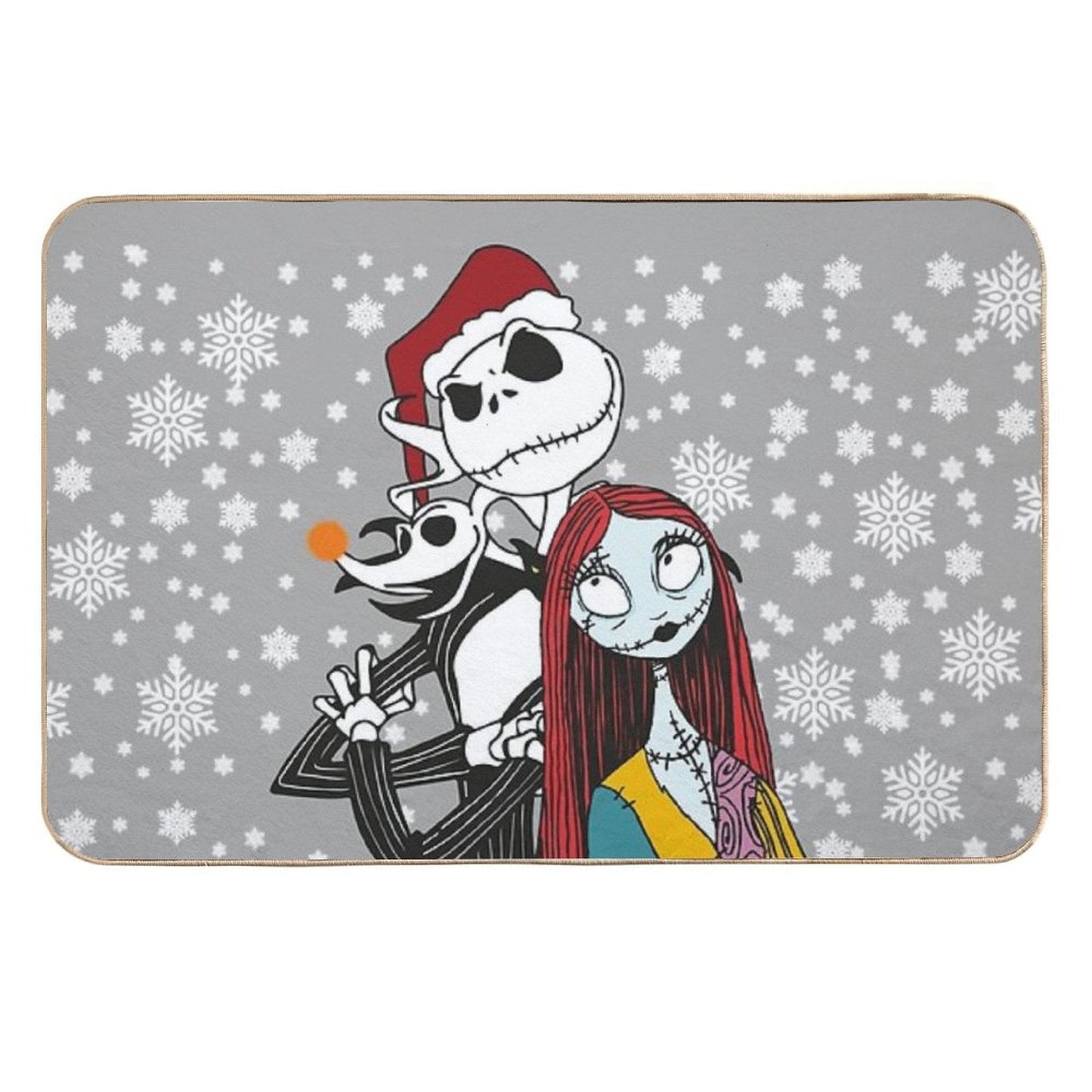 Jack Skellington, Zero And Sally - The Nightmare Before Christmas Slip-Resistant Bath Mat