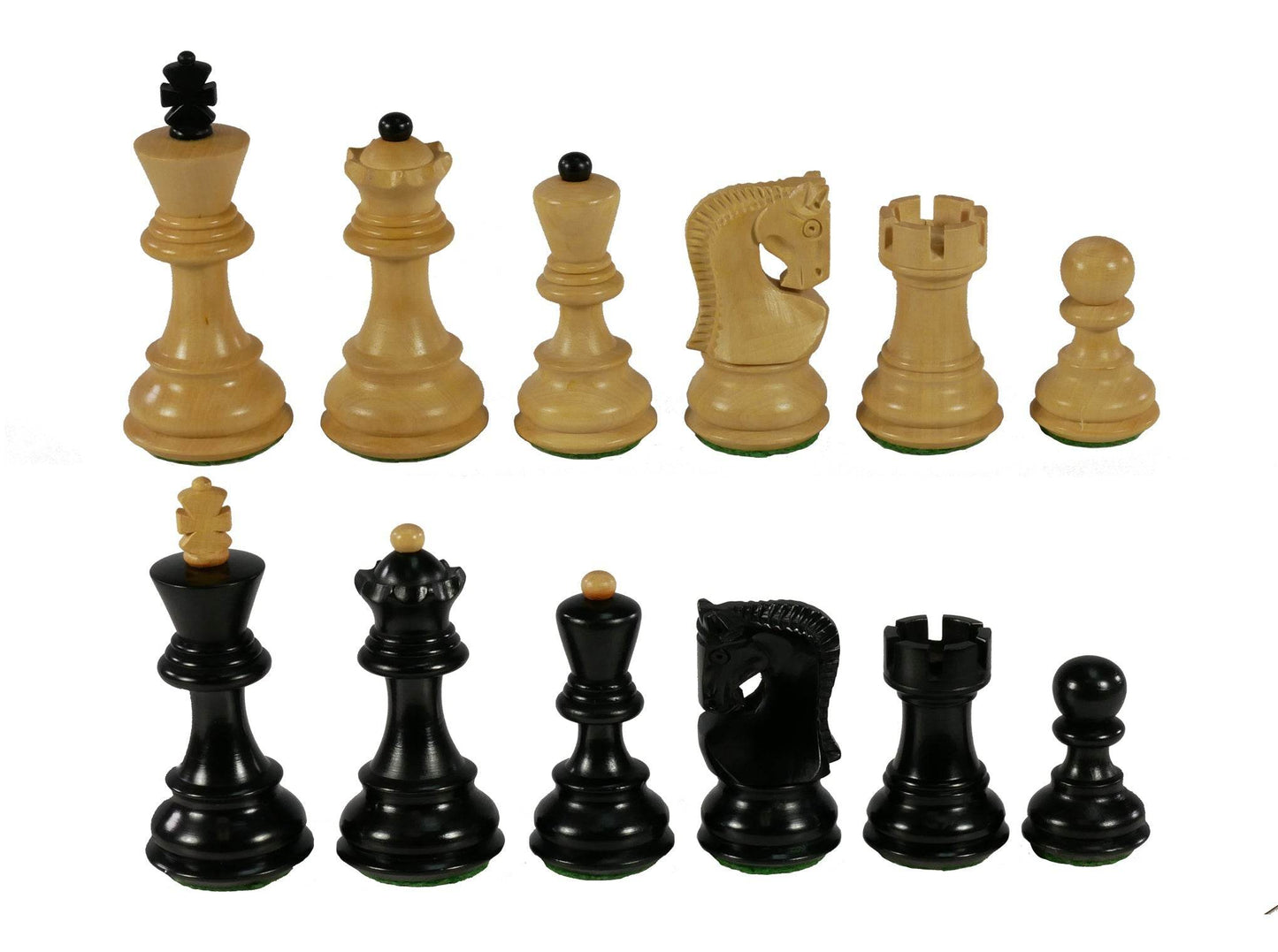 Chess Pieces - Black Old Russian Opposite Tops Chess Pieces -