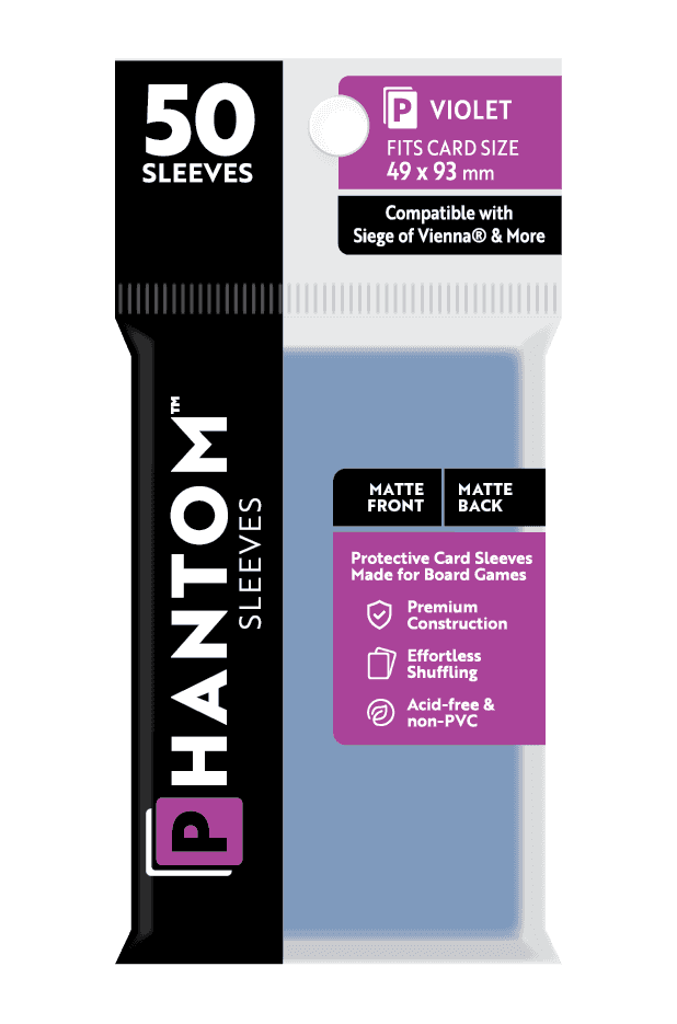 Phantom Sleeves: Violet Size (49mm x 93mm) 50 ct - Matte Front / Matte Back