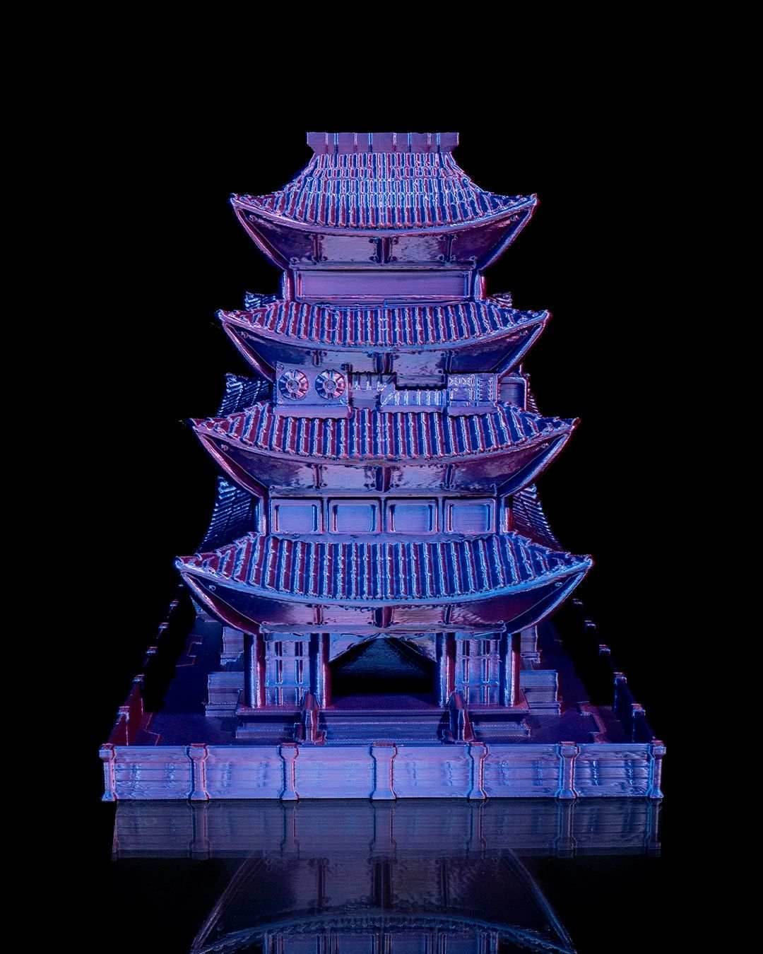 Dystopian Asian Dice Tower -