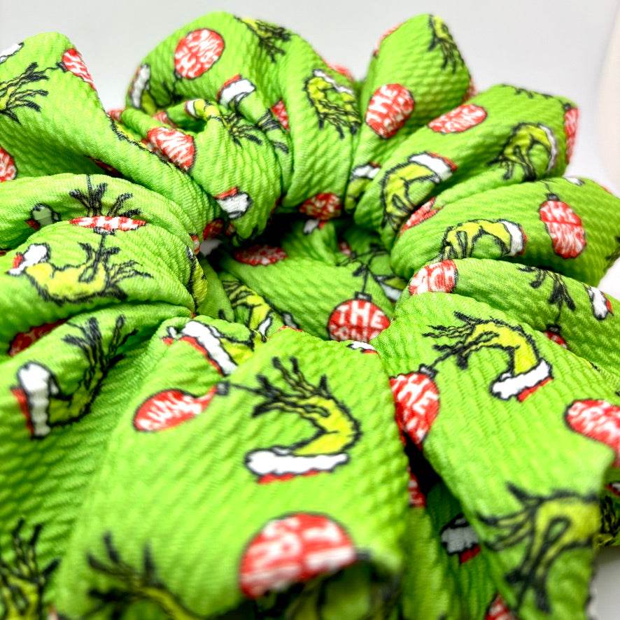 Grinch Ornament Christmas Bullet Scrunchie -