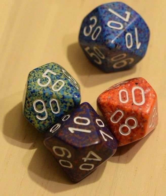 Random Set of 6 d10/% Ten Sided Percent RPG Dungeons and Dragons Dice (6) Chessex -