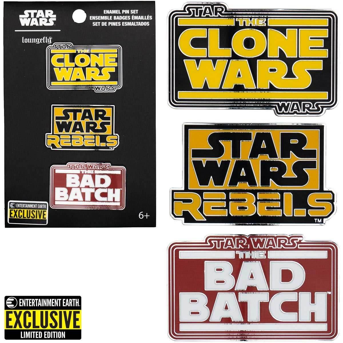 Star Wars Animated Series Enamel Pin 3-Pack - Entertainment Earth Exclusive -