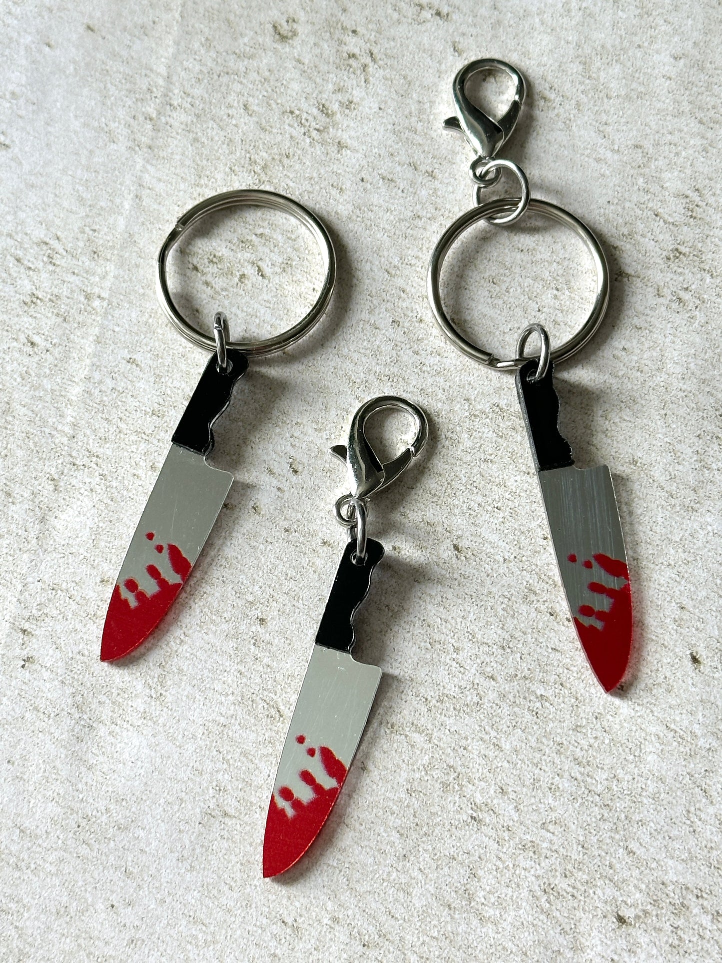 Horror Lover Bloody Knife Zipper Pull Bag Charm Keychain