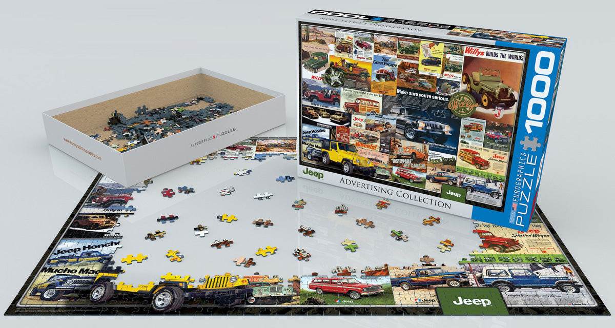Puzzle: Vintage Car Art - Jeep Advertising Collection -