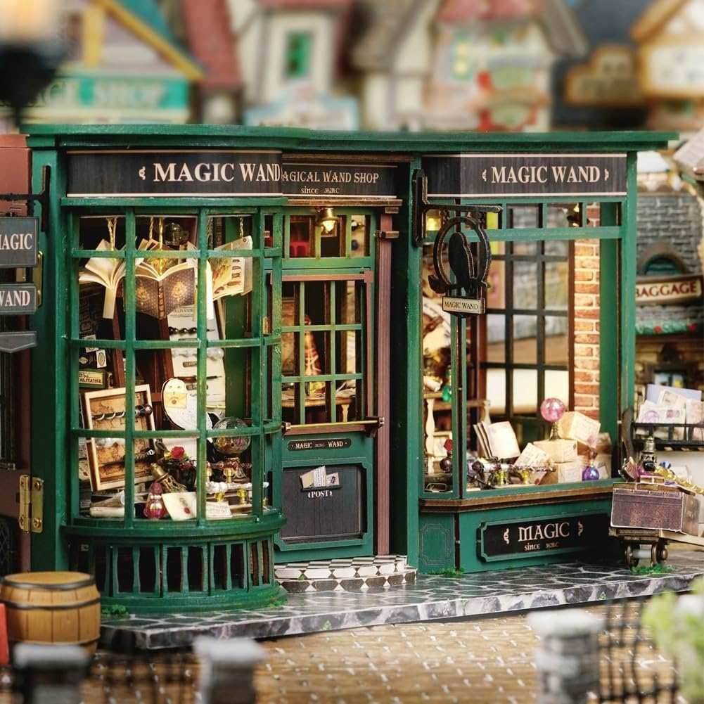 Miniature Wizardi Roombox Kit - Magical Wand Shop Dollhouse Kit -