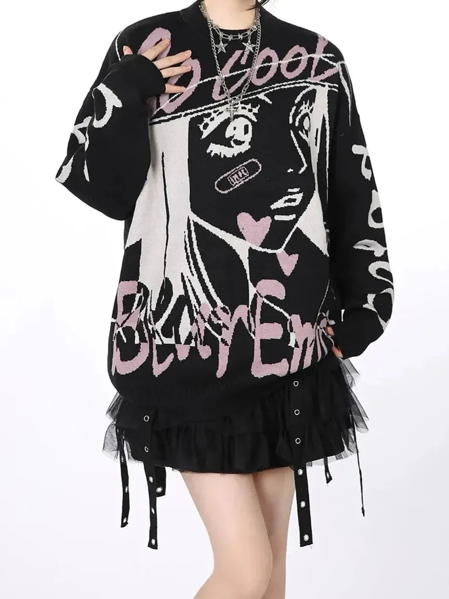 'Manga Girl‘ Anime Girls Streetstyle Oversized Sweater