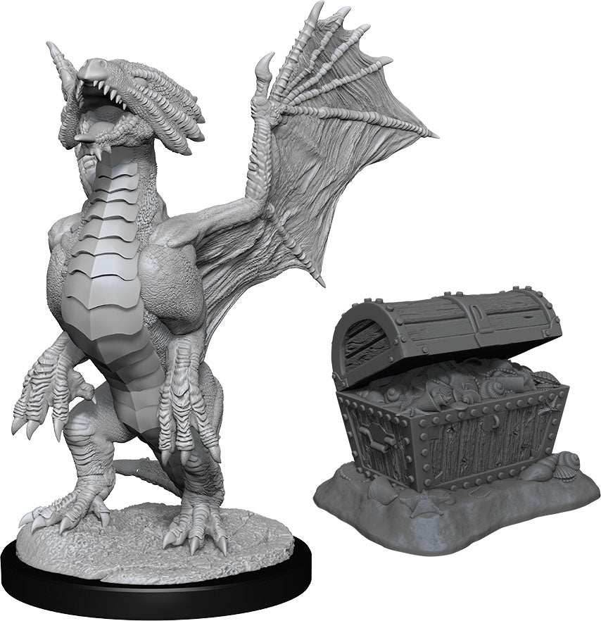D&D: Nolzur's Marvelous Miniatures - Bronze Dragon Wyrmling & Pile of Sea found Treasure -