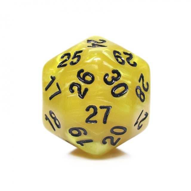 D30 Pearl Yellow Single Die 30 Sided/s by HDdice / HengDadice -