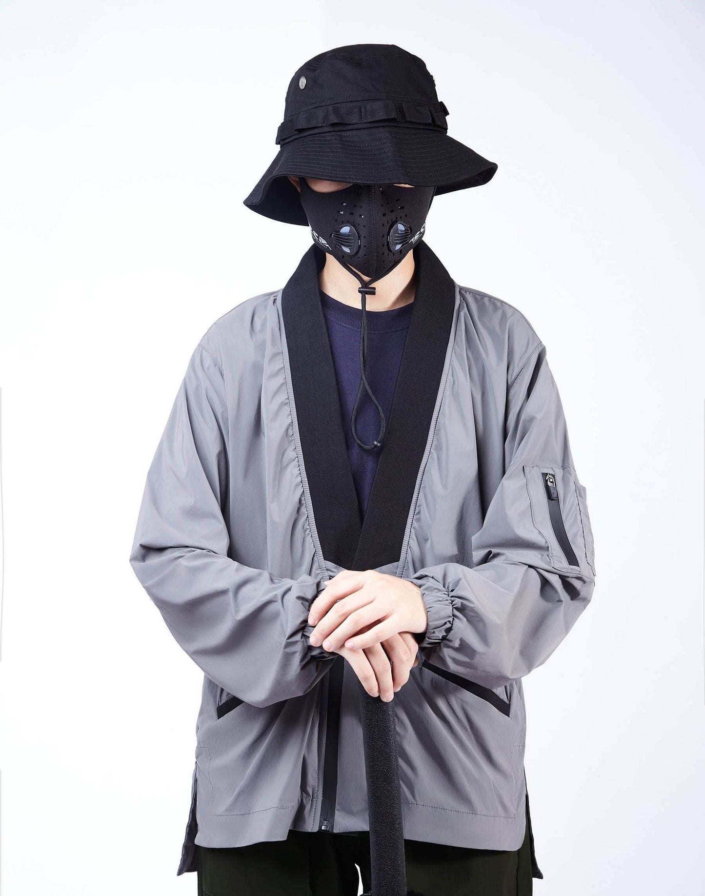 APT2809 Grey Kimono Shirt - Grey / S