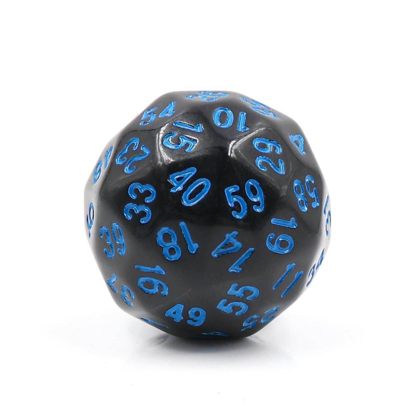 D60-Black Opaque w/Blue Numbers RPG DND Dice -