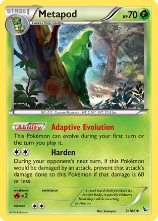 Metapod 002/106 - XY Flashfire Reverse Holofoil