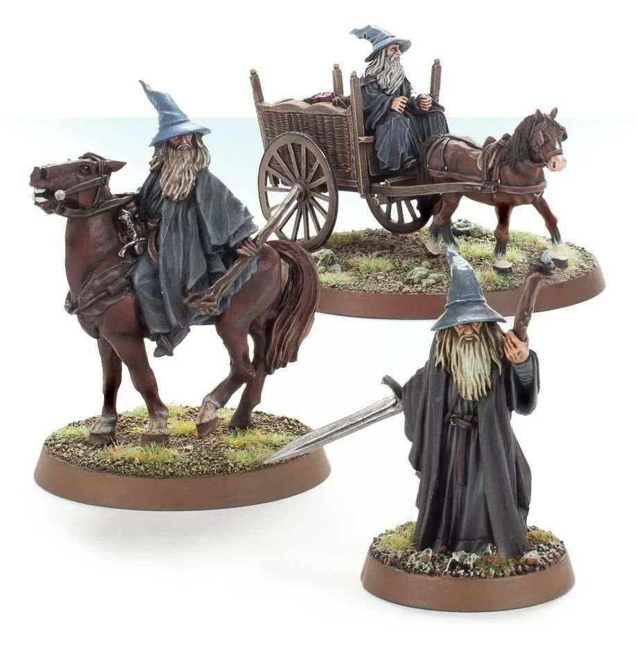 The Lord of the Rings - Gandalf the Grey Foot, Mounted and on Cart -