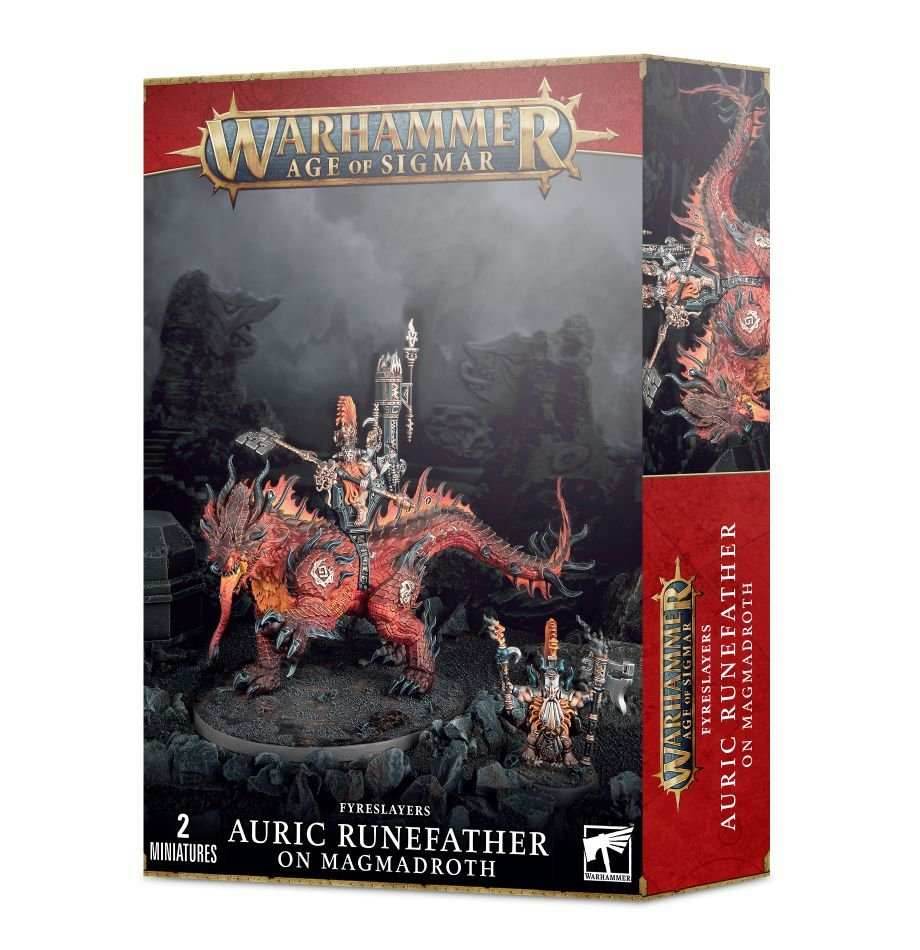 Warhammer: Fyreslayers - Auric Runefather on Magmadroth -