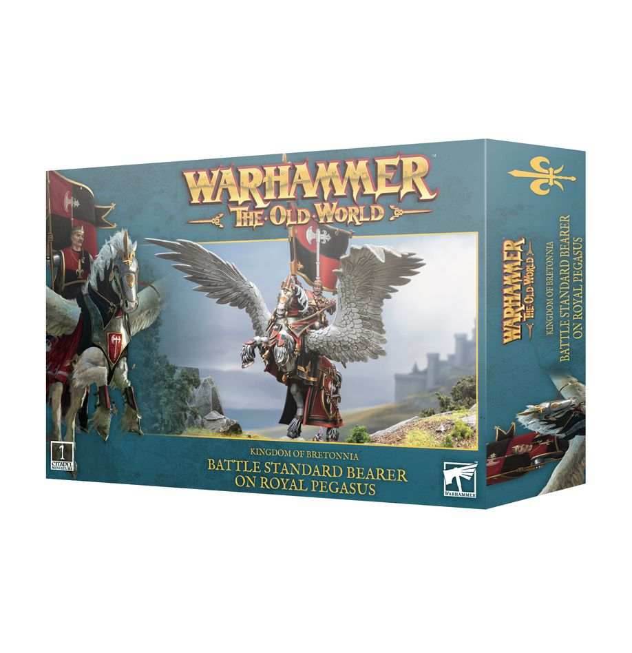 Warhammer: The Old World - Kingdom of Bretonnia - Battle Standard on Royal Pegasus -