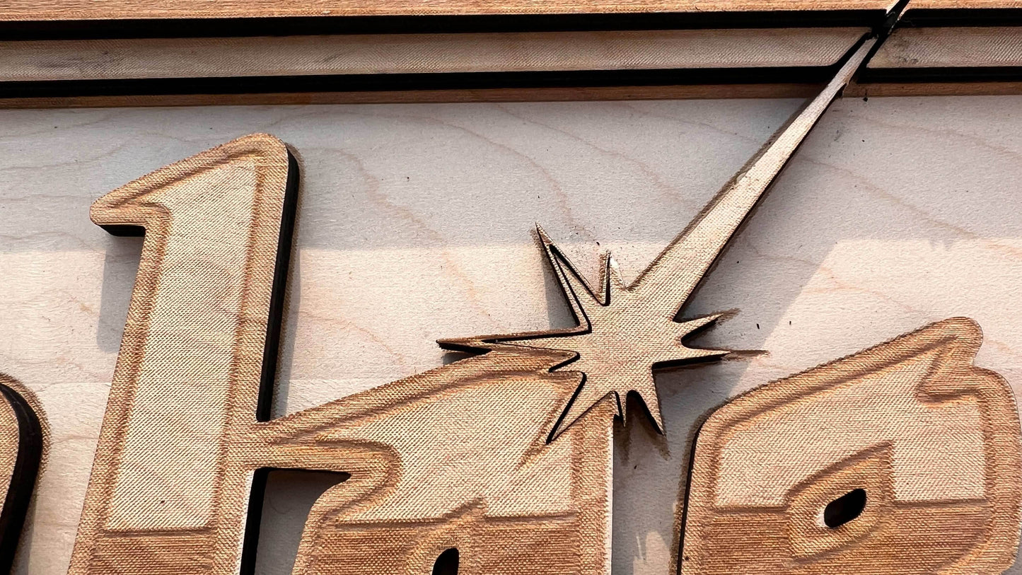 Galaga Arcade Game Marquee Wood Wall Art -
