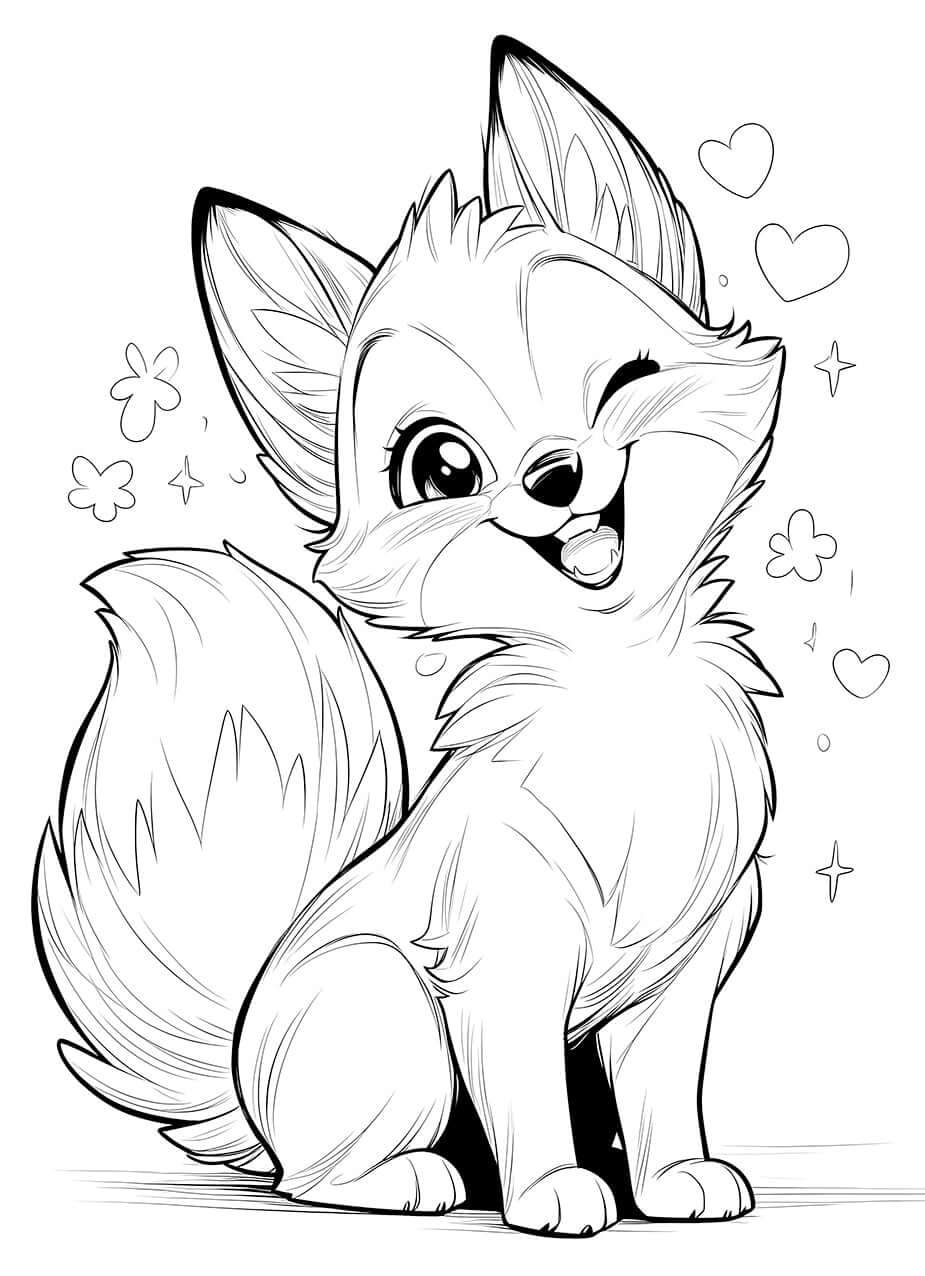 Adorable Winking Fox Coloring Page - Cute Fun for Kids! ππ¦ | Infinite Visibility