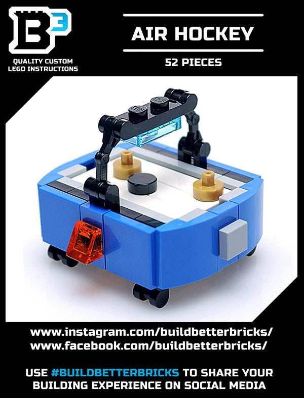 Custom Air Hockey Table 52-Piece Building Set made from LEGO parts - B3 Customs -