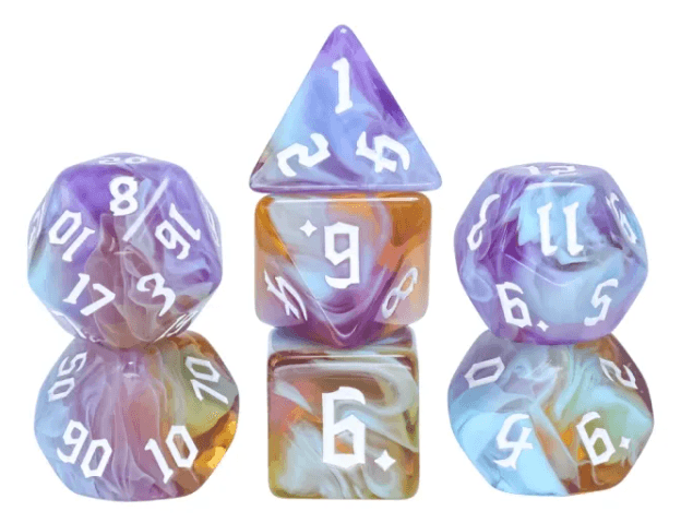 Amethyst Sunset RPG Dice Set -