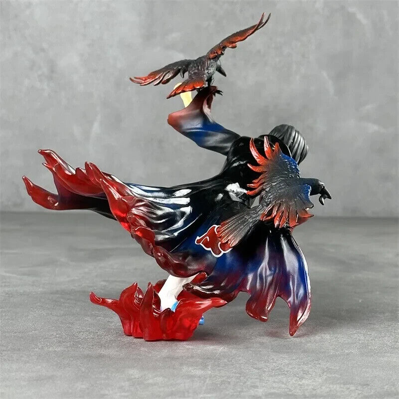 Battle Itachi Uchiha Figure, Akatsuki Red and Black Flames Amaterasu Figurines