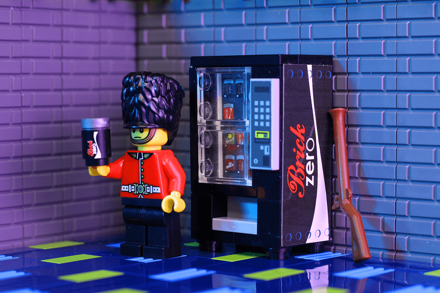 Brick Zero Soda Vending Machine made using LEGO parts - B3 Customs -