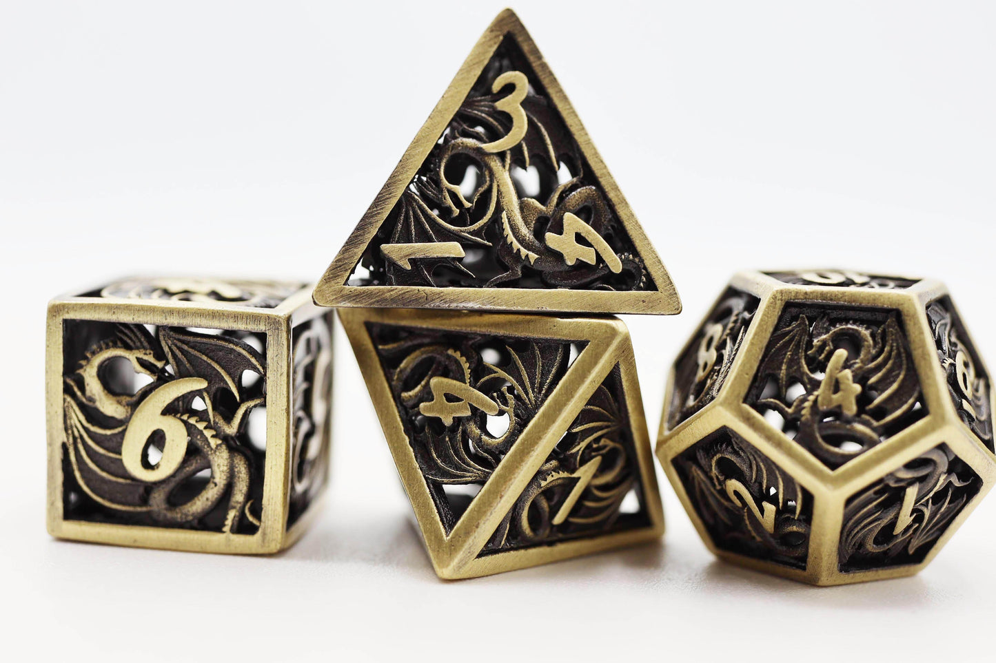 Dragon Essence: Bronze - Hollow Metal RPG Dice Set -