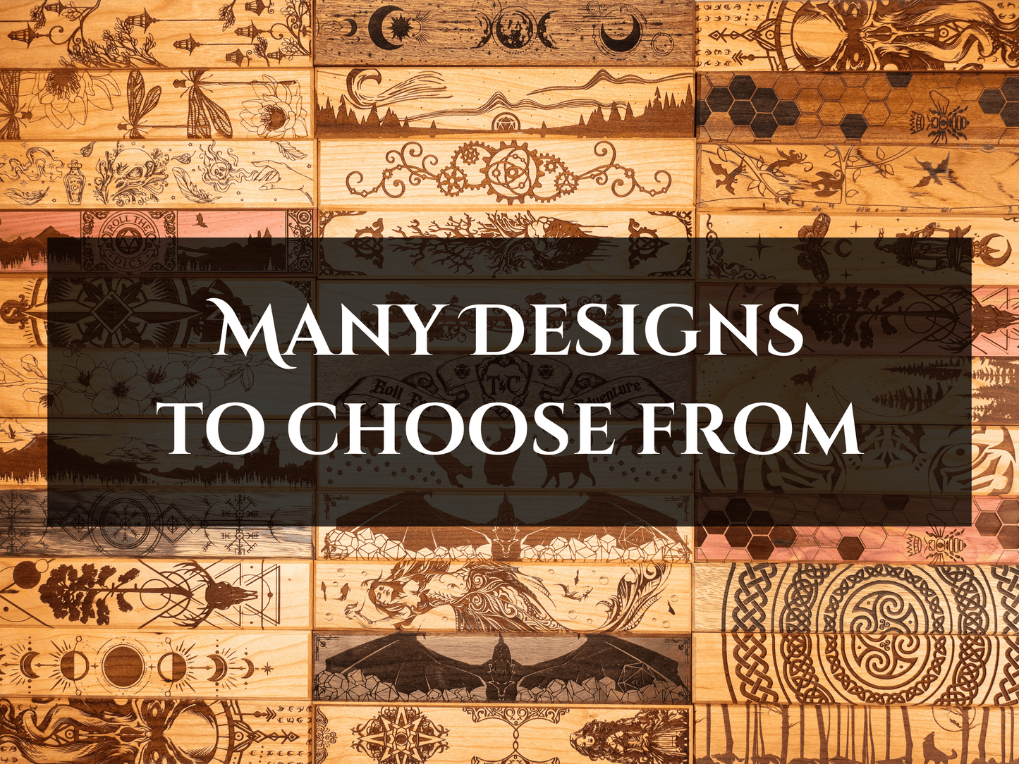 Fantasy | Engraved Council of 7 Dice Vault - Cherry