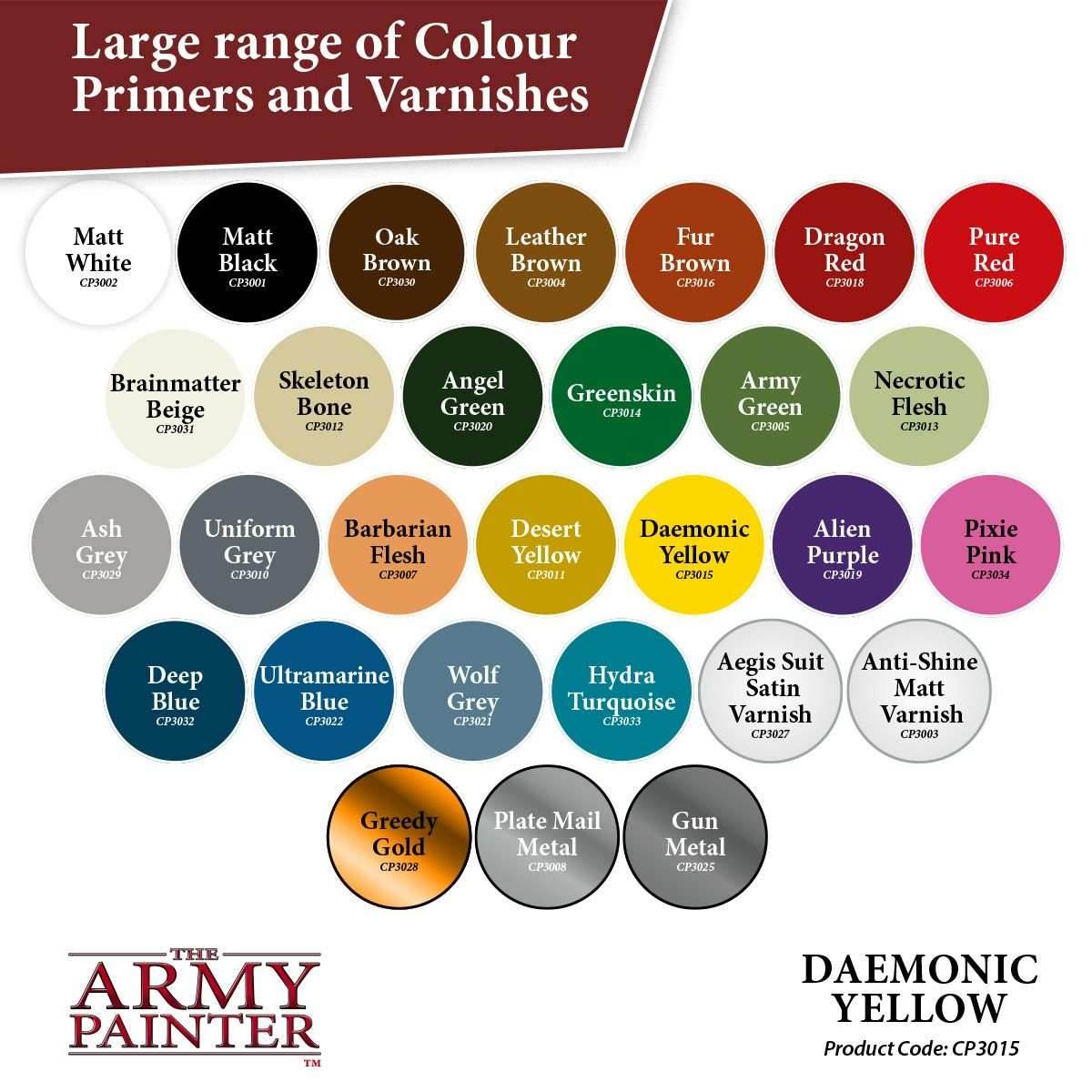 Army Painter Colour Primer: Daemonic Yellow -