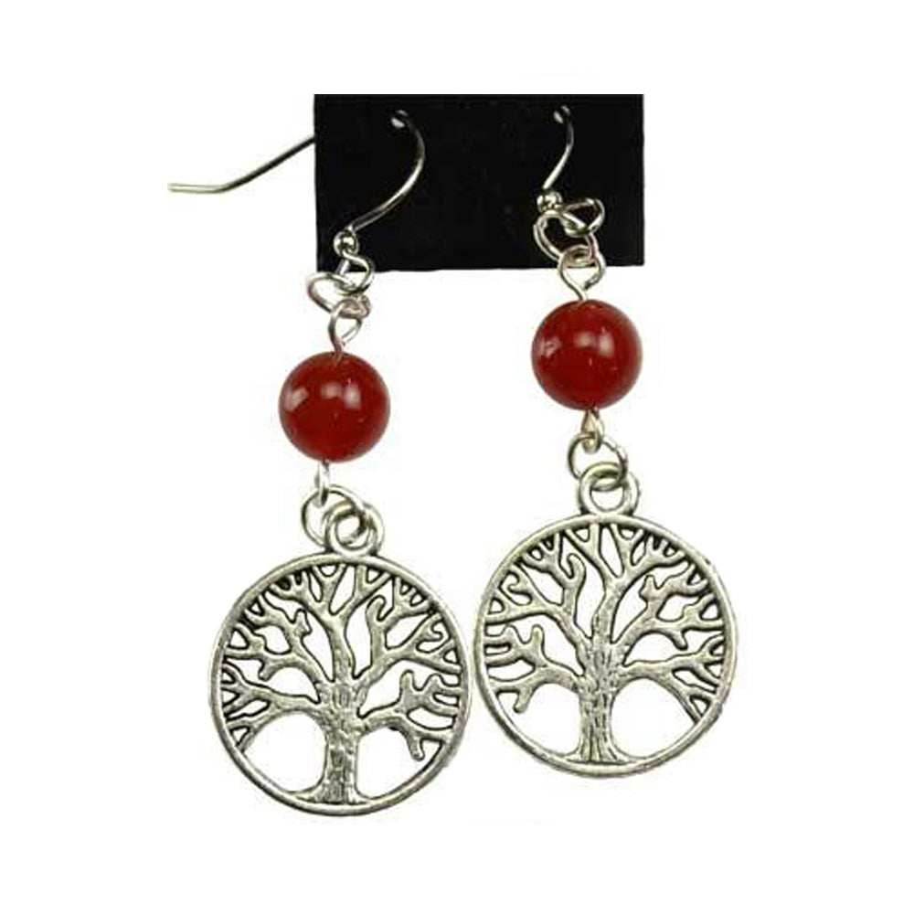 Tree of Life Earring - Carnelian -