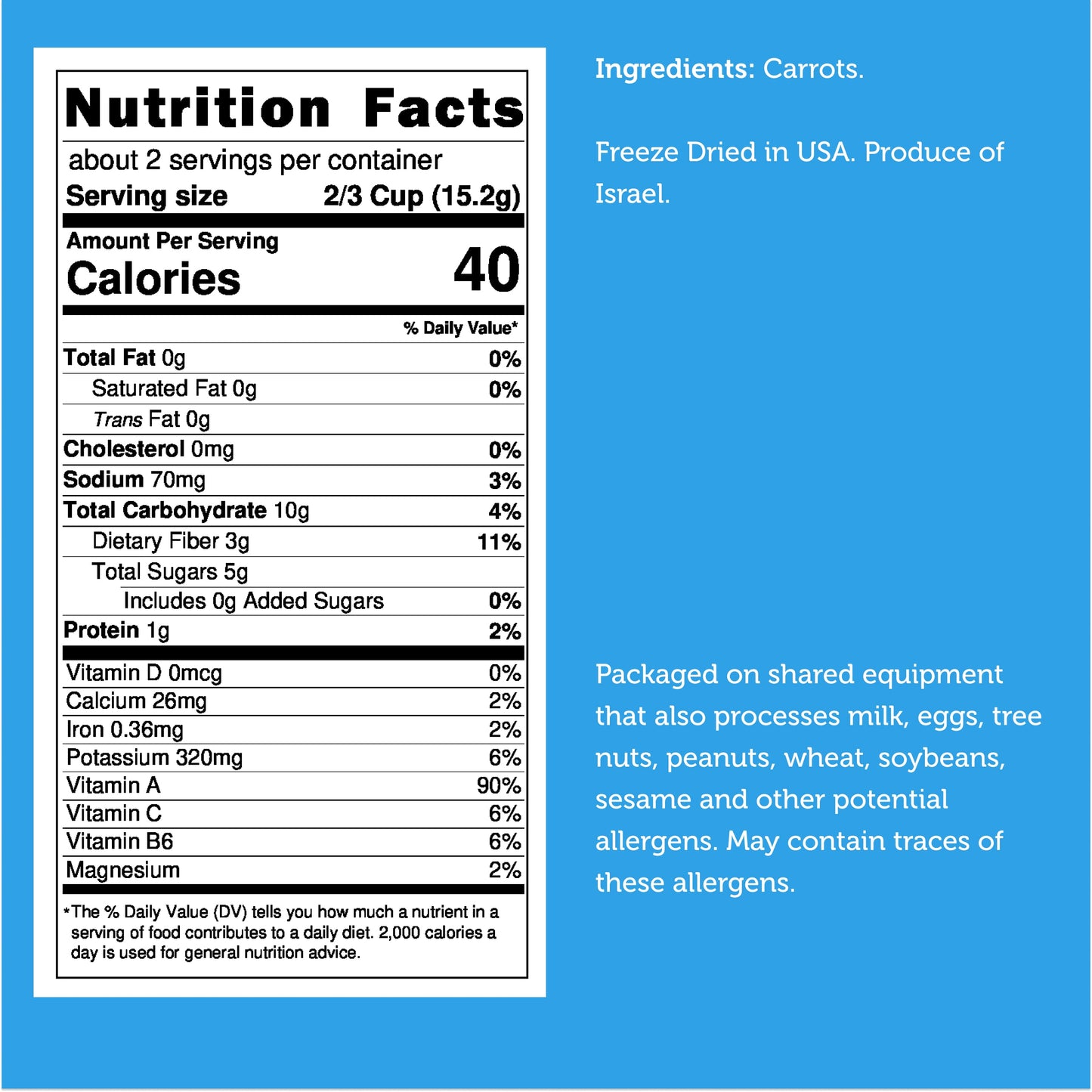 Freeze Dried Carrot Chips