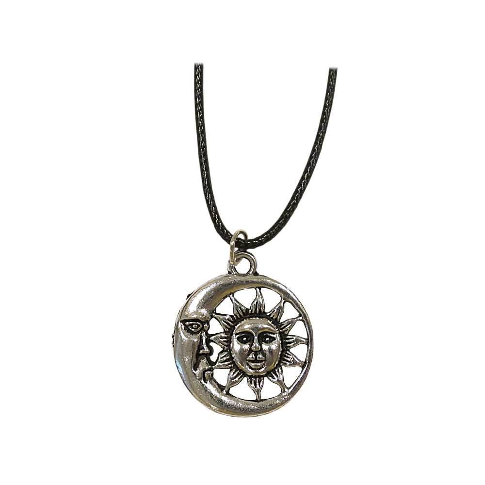 Crescent Moon & Sun Charm Necklace -