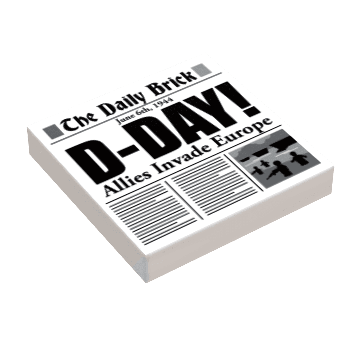 B3 Customs® D-Day WW2 Newspaper (2x2 Tile) -
