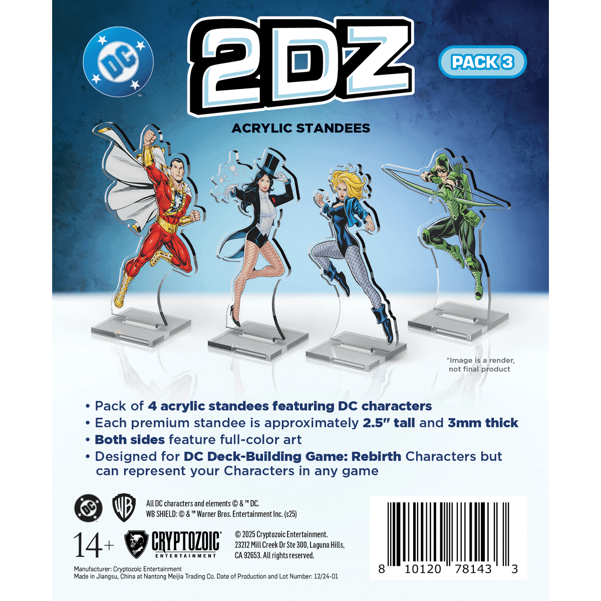 DC 2DZ Acrylic Standees: Pack 3 -