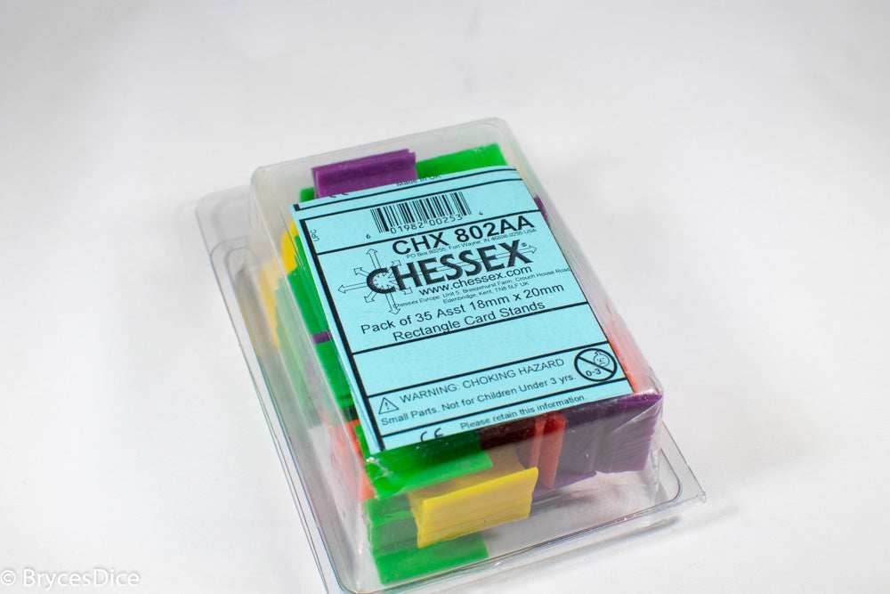 Pack of 35 Rectangle Card Stands (18mm x 20mm) - Assorted Colors CHX 802AA -
