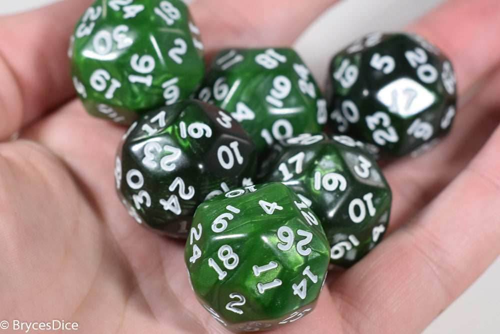 d30 Green Pearlescent Single Die 30 Side's by Chessex (per die) -